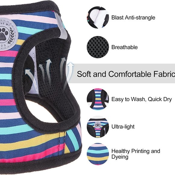Small Dog Harness and Leash Set, Step-in Breathable Reflective Puppy Cat Dog - Picture 3 of 5